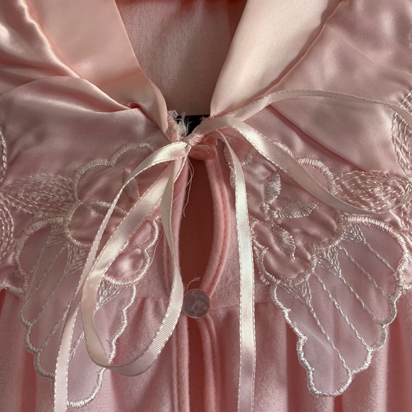 Vintage Suzanne Beth fleece nightgown tie front size L - Picture 2 of 12